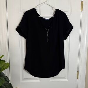 Apt. 9 Elegant Black Blouse with Zipper